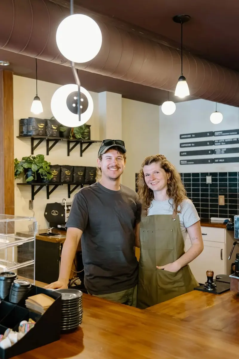 Kyle and Izzy behind the counter at 681 South Avenue